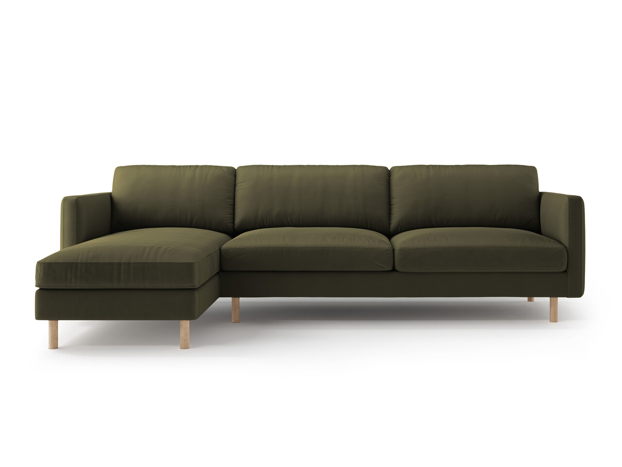 Coltar stanga 4 locuri, Eden, Micadoni Home, 286x150x90 cm, catifea, verde muschi melanj - imagine 6